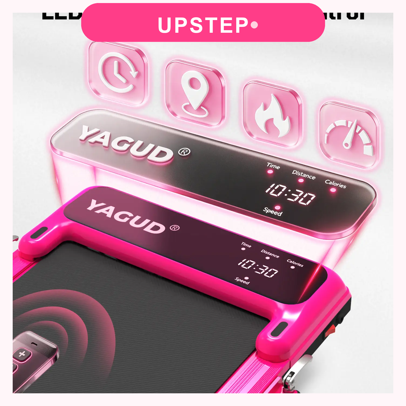 UPSTEP walking pad LED display