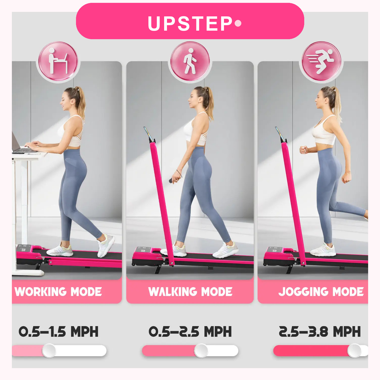 UPSTEP walking pad fold detail